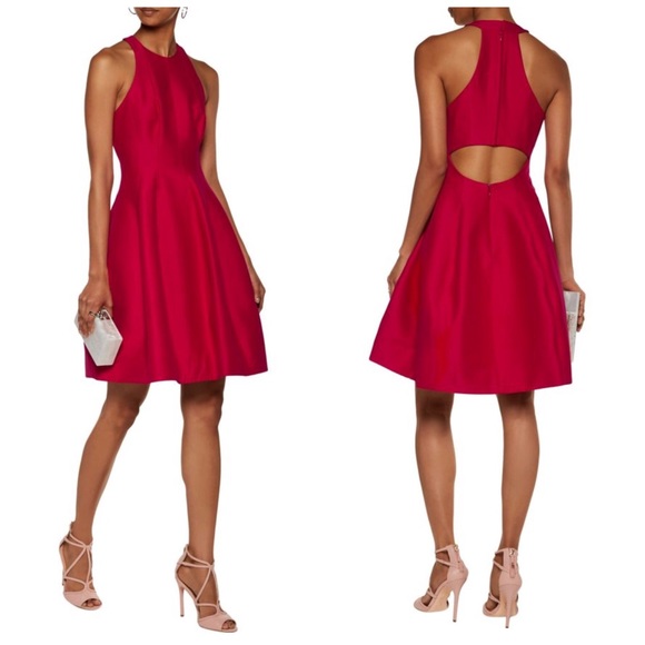 Halston Heritage Cutout Back Pleated Prom Dress - Picture 3 of 8